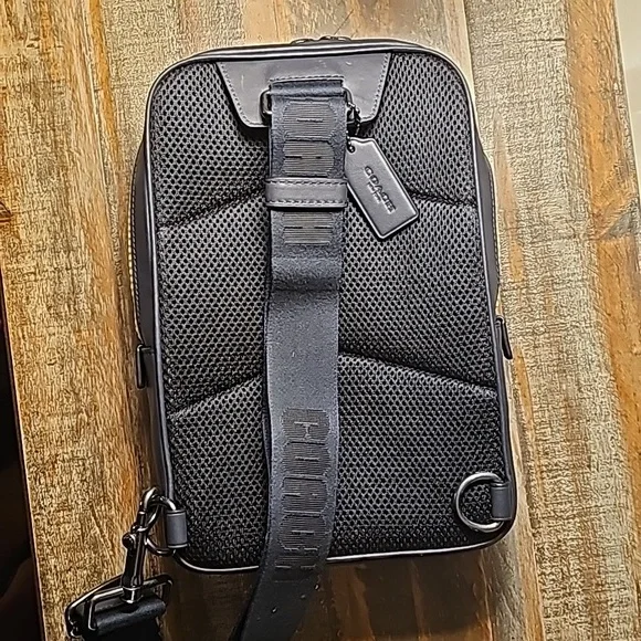 Coach Track Pack In Colorblock - All Calf Leather - Gunmetal-Lime-Green - Picture 5 of 12